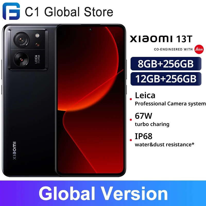 Global Version Xiaomi 13T 5G Smartphone 144Hz AMOLED Displa 67W charing 50MP Leica Camera IP68 Water MTK Dimensity 8200 Ultra