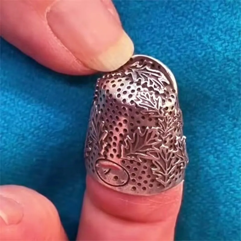 Dedal de bellota abierta de Metal para manualidades, dedal de costura Retro ajustable, acolchado de costura a mano duradero