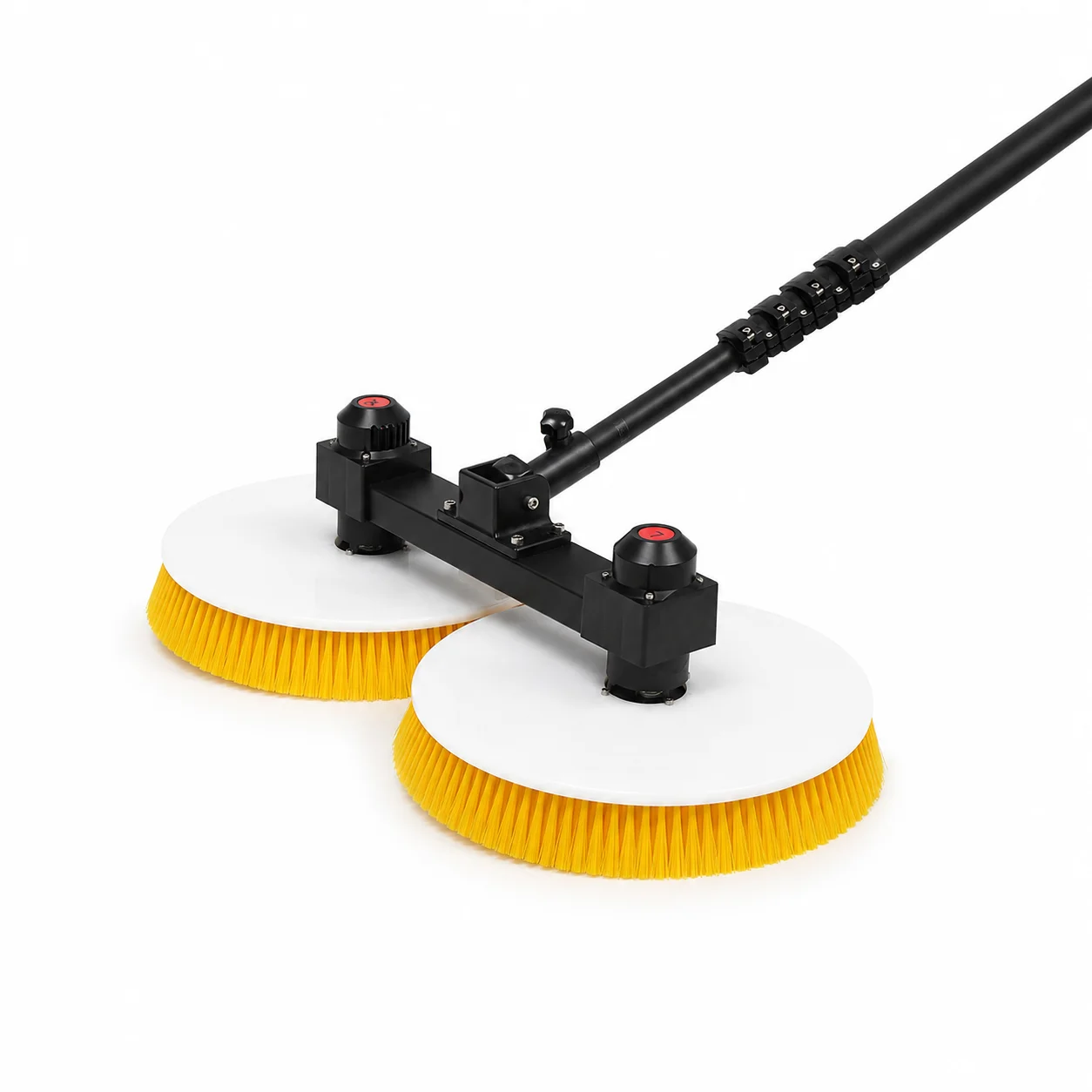 Solar Panel Cleaning Brush, Rotating Dual Head, Telescopic Water-Fed Pole, Photovoltaic Washing System, Extendable PV Cleaner