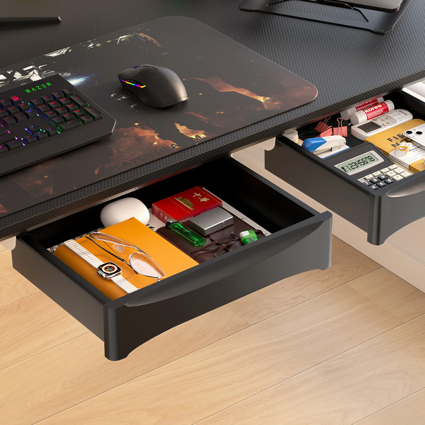 

Универсальный ящик для хранения под столом | Невидимый органайзер большой емкости для офисов и настольных игр