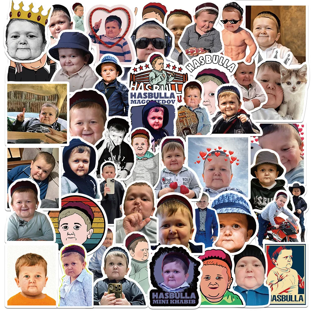 

10/30/50pcs Funny Hasbulla Meme Graffiti Stickers Waterproof DIY Phone Case Suitcase Skateboard Bike Cartoon Decals Decoration