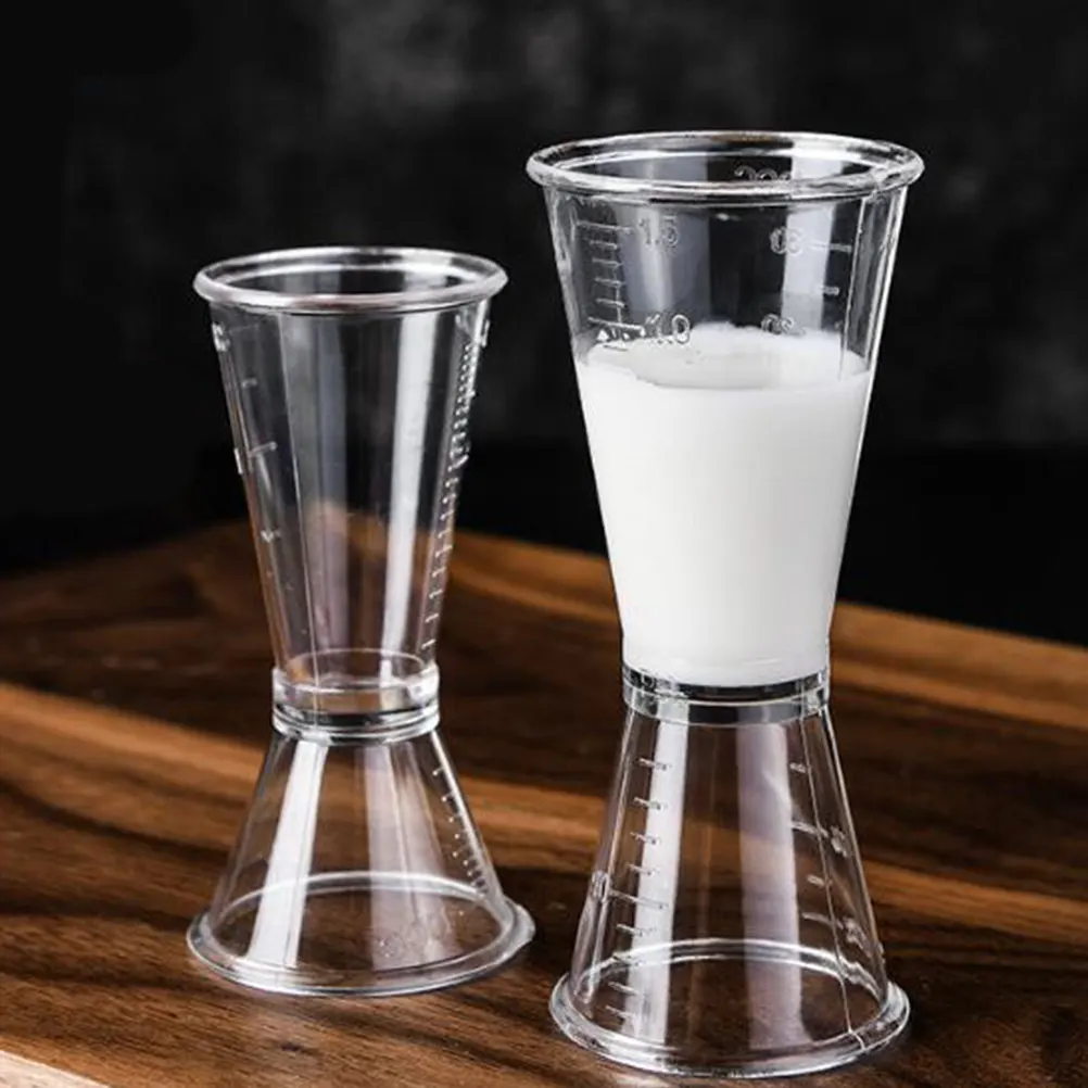 5pcs/ 4pcs Plastic Cocktail Measuring Cups Bar Beverage Wine Scale Cups Measure Dosing Cup With Scale Kitchen Bar Measuring Tool