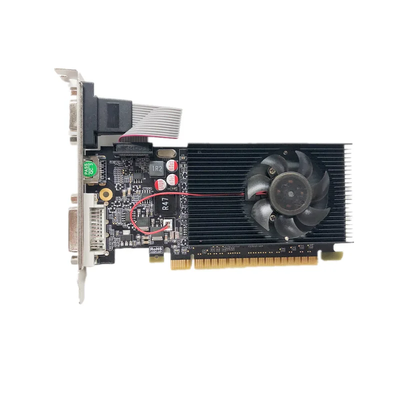GT610 2G DDR3 Low‑Profile Graphics Card, VGA+HDMI+DVI Port Independent Video Card for Small‑Case PC