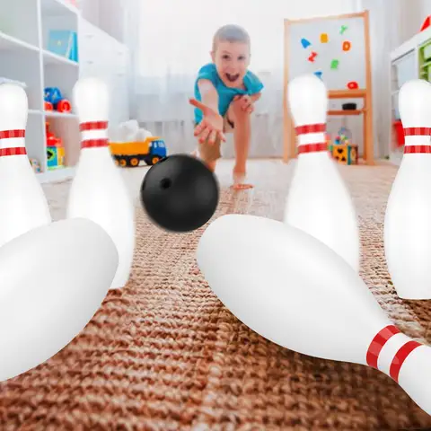 बच्चों के लिए बॉलिंग सेट, खेल, बच्चों के लिए शैक्षिक खिलौने, बॉल और पिन, बॉलिंग खिलौने, प्लास्टिक, मज़ेदार बॉलिंग सेट, बच्चों के लिए इनडोर बॉल, पारिवारिक खेल 10 best sales टेन पिन बॉलिंग - №4