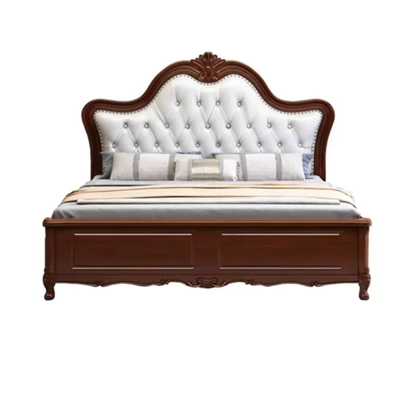 

Американский эстетический каркас двуспальной кровати, белый деревянный шкаф, роскошный каркас кровати размера «queen-size», современная мебель для дома Letto Matrimoniale