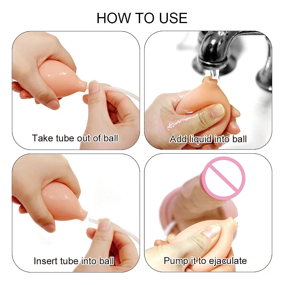 Realistic Penis Spray Water Dildo Soft Ejaculation Cock with Ball Adult Sex Toys for Women Masturbator Pussy Fake Penis Dildos view 3