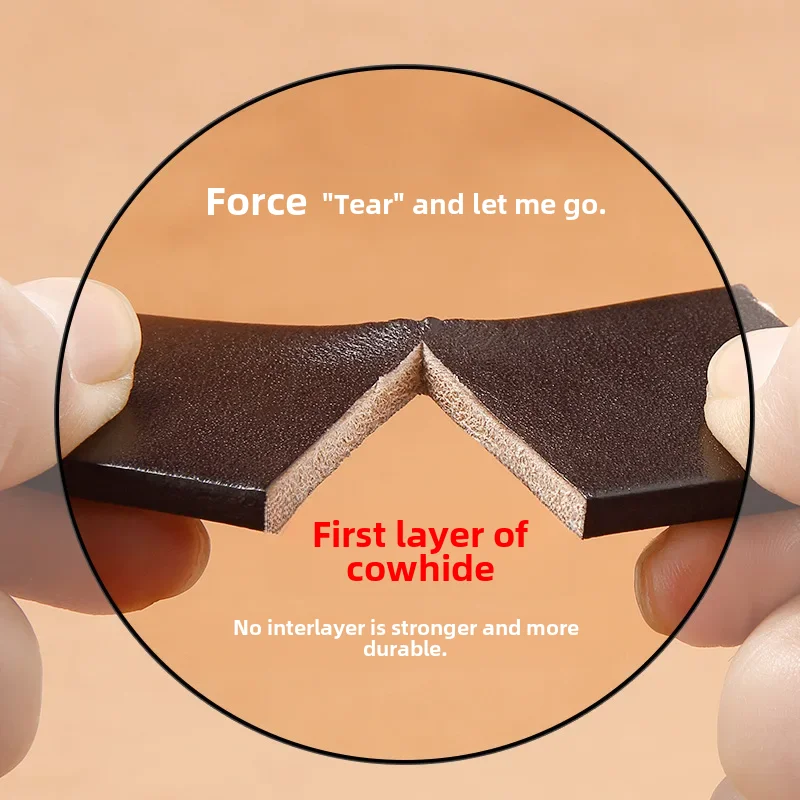 حزام رجالي كاجوال متعدد الاستخدامات من جلد البقر الأصلي الحقيقي بطبقة رأس على الطراز الإيطالي من الجلد السميك للرجال #4