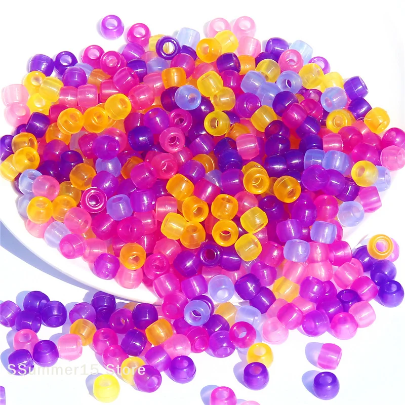 【R】100pcs Color Changing UV Beads Mixed Color Glow In The Dark Beads DIY Jewelry Making Bracelets Necklace view 5