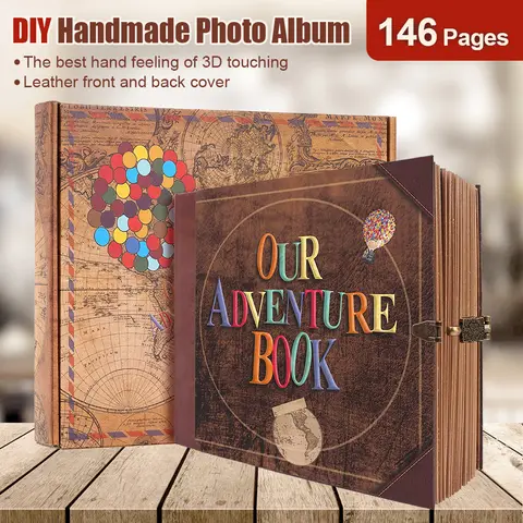 Ons avonturenboek 146-pagina Diy handgemaakt fotoalbum Scrapbook Retro Kraft Album Verjaardag Bruiloft Geheugen Valentijnsdag Cadeau