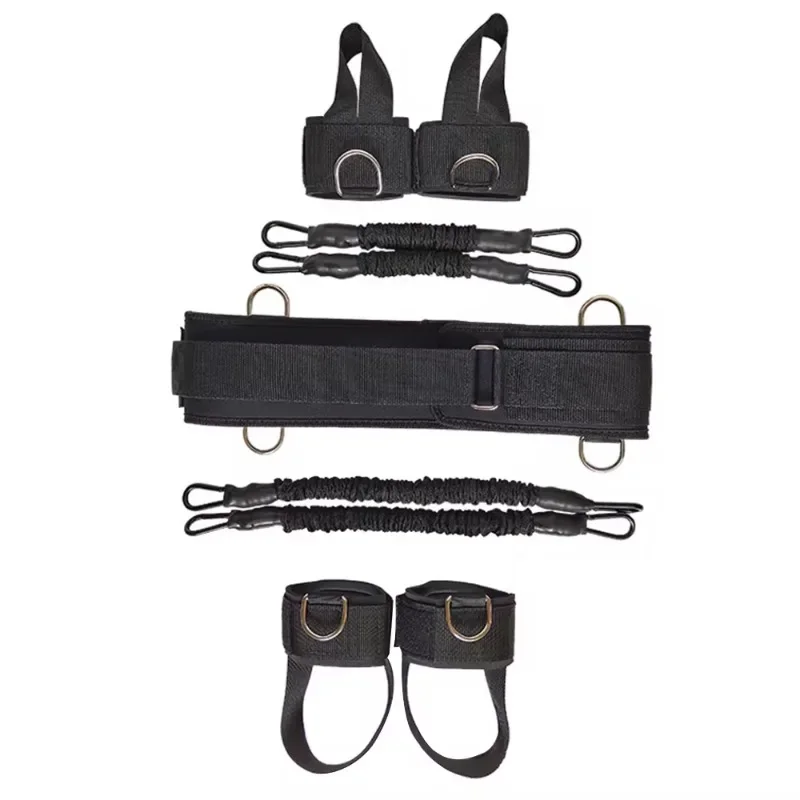 

Shadow Boxing Resistance Bands Kit 160lbs Black Full Set Muay Thai Boxing Training Equipment