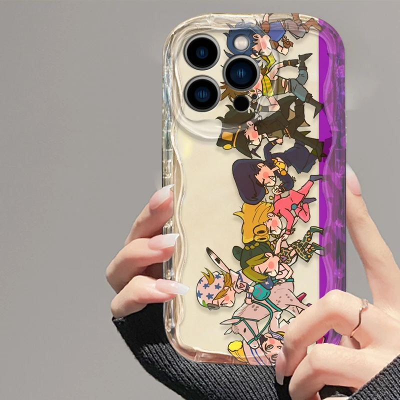 JoJo Bizarre Adventure Cover For Apple iPhone 15 14 13 12 11 Pro X XR XS Max Plus 8 7 Plus SE Wave Oil Phone Case