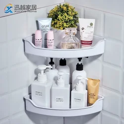 Shower Corner Prateleiras para Banheiro, Ventosa, Armazenamento de adesivos, Suporte branco cosmético, Toilet Shampoo Basket Organizer, Acessórios