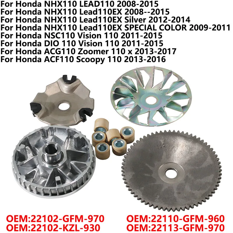 

Front driving wheel assembly for Honda NHX110 LEAD110 Lead110EX NSC110 Vision 110 DIO 110 22102-GFM-970 22102-KZL-930