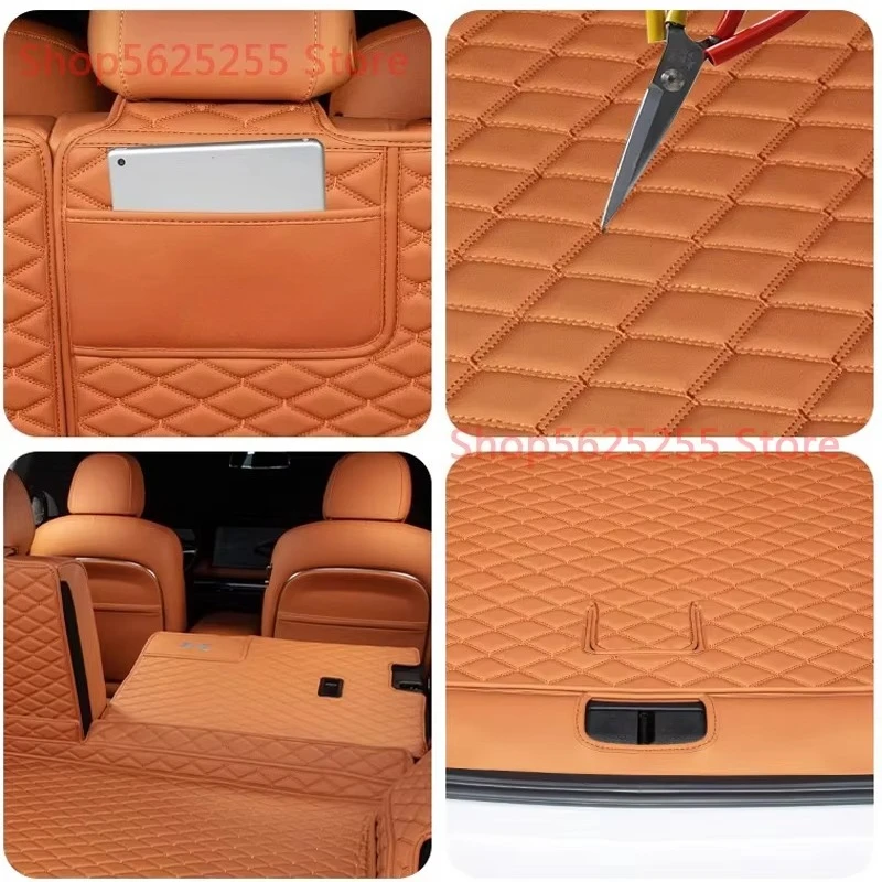 For XPeng Xiao Peng G9 2024 Car Trunk Mat Trunk Pad Full Surround Leather Waterproof  Car Interior Decoration Modified Supplies