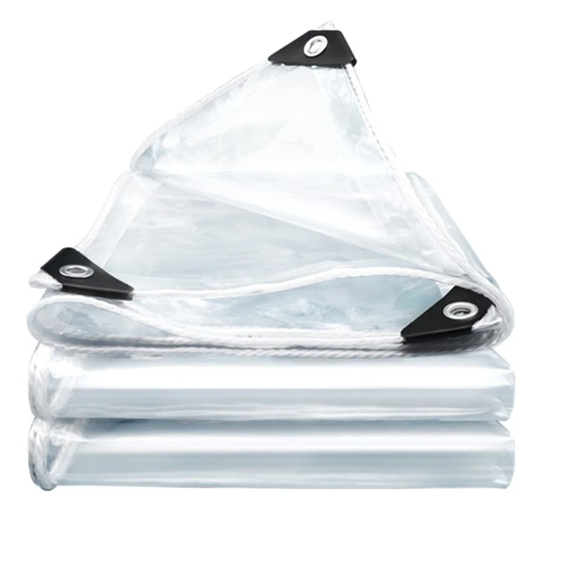 BMBY-Transparent PVC Tarpaulin Balcony Waterproof Tarp Garden Plants Cover Clear Rainproof Tarpaulin