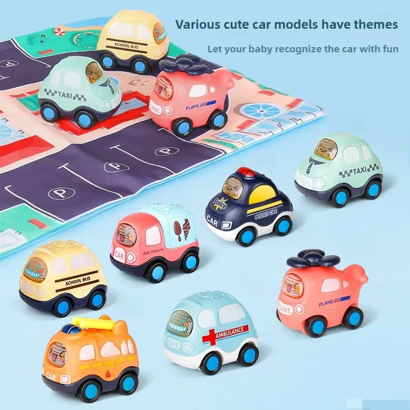 الأطفال الكرتون الجمود سيارات لعب شرطة صغيرة سيارة مطافئ لودر أطفال بالريموت كنترول تحطم المقاومة سحب سيارة مجموعة هدايا عيد ميلاد الاطفال