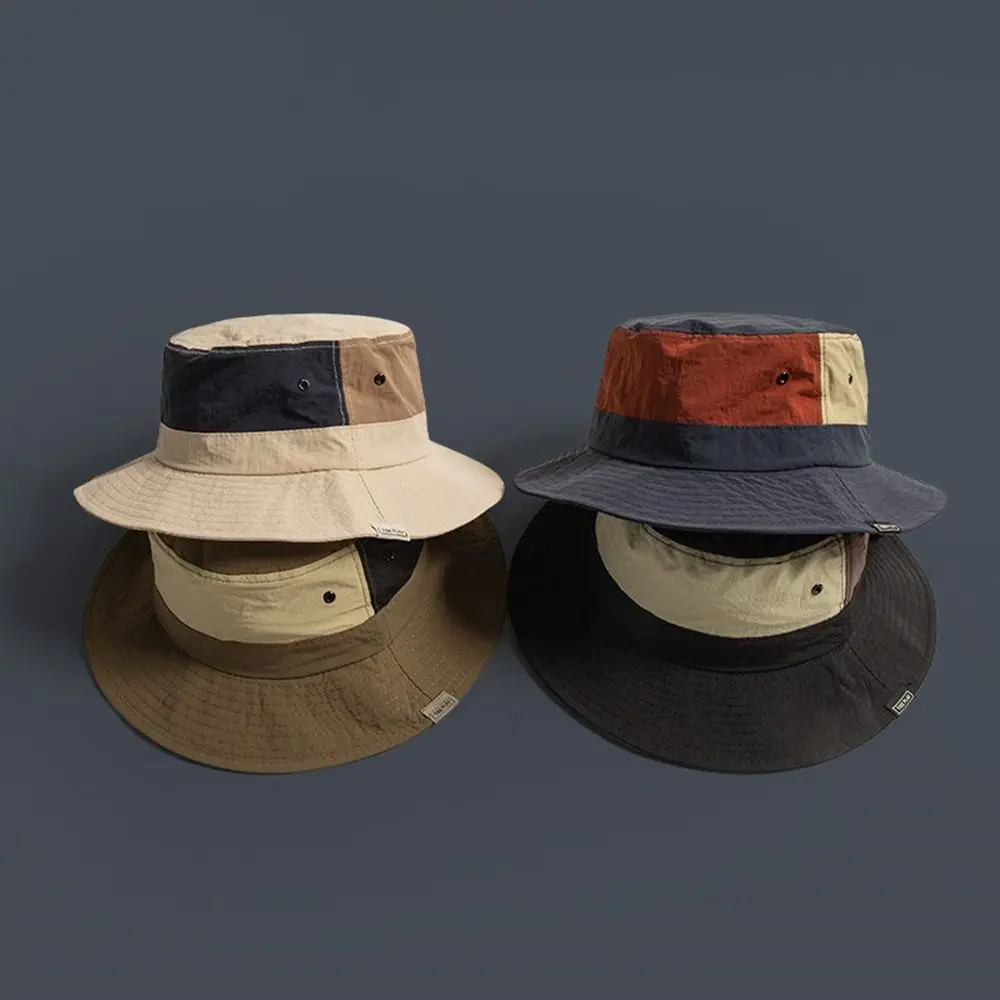 Wide Brim Bucket Hat Large Sun Protection Quick-dry Mountaineering Caps Anti-UV Breathable Panama Hat Hiking