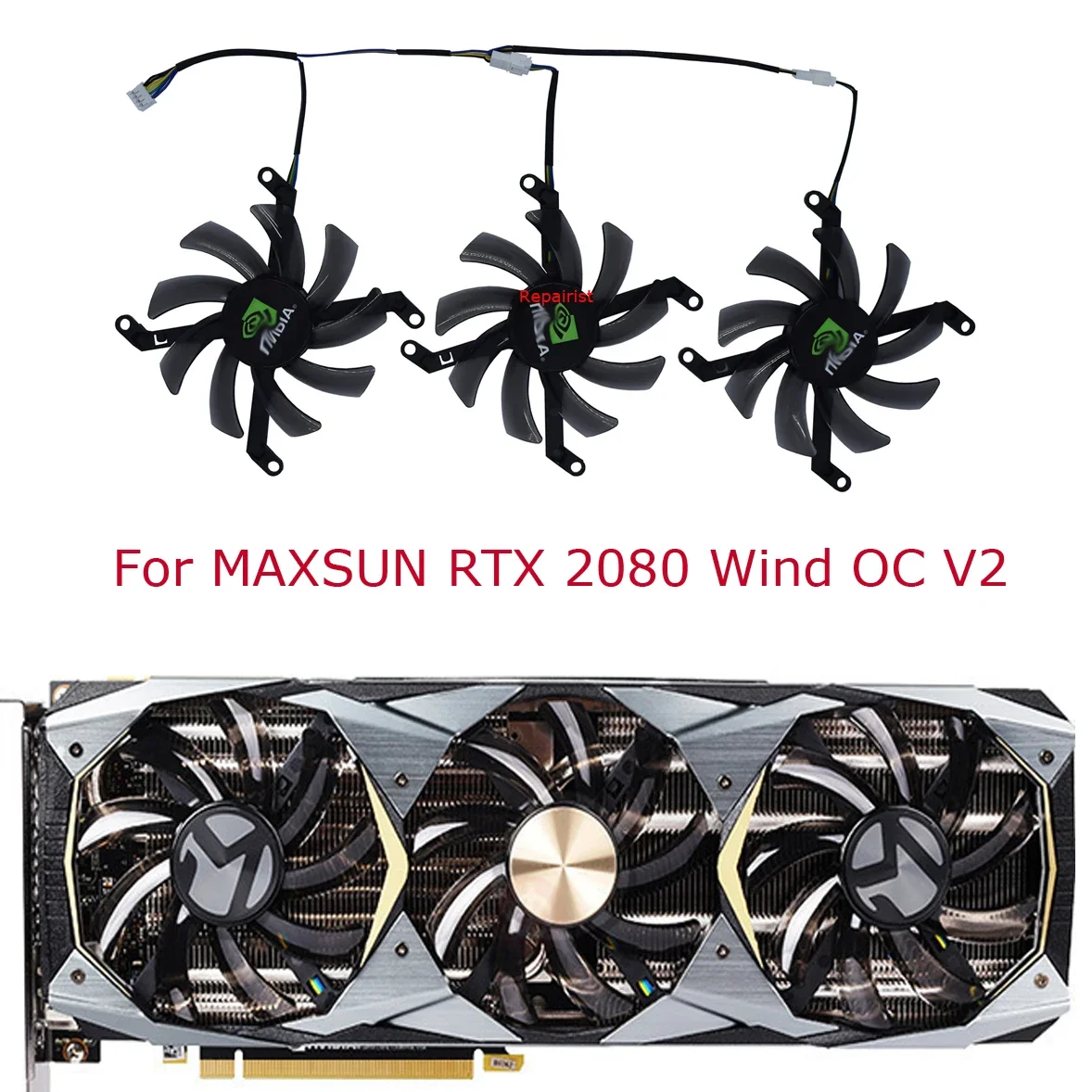 

3Pcs/Set,T129215SU,Video Card Fan,GPU Cooler,For MAXSUN RTX 2080 Wind OC V2,For MAXSUN GTX 1080 JetStream M.2