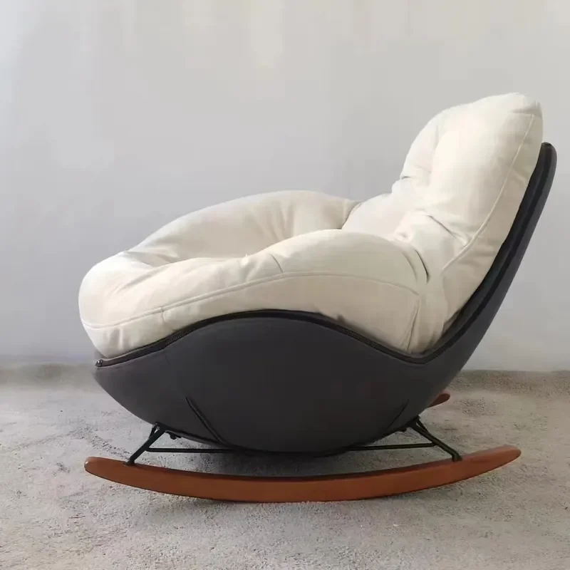 Living Room Office Use Swivel Lounge Chair Vintage Genuine Leather Aviation Egg Chair Retro Style Armchair Swivel Reclining