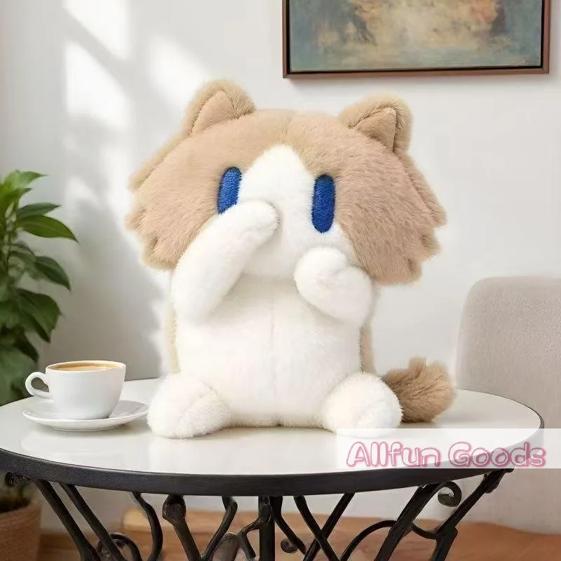 [TG835]Soft Fluffy Cat Plush Stuffed Toy Adorable Shy Look Ultra Soft Fabric For Kids Birthday Gifts Home Decor