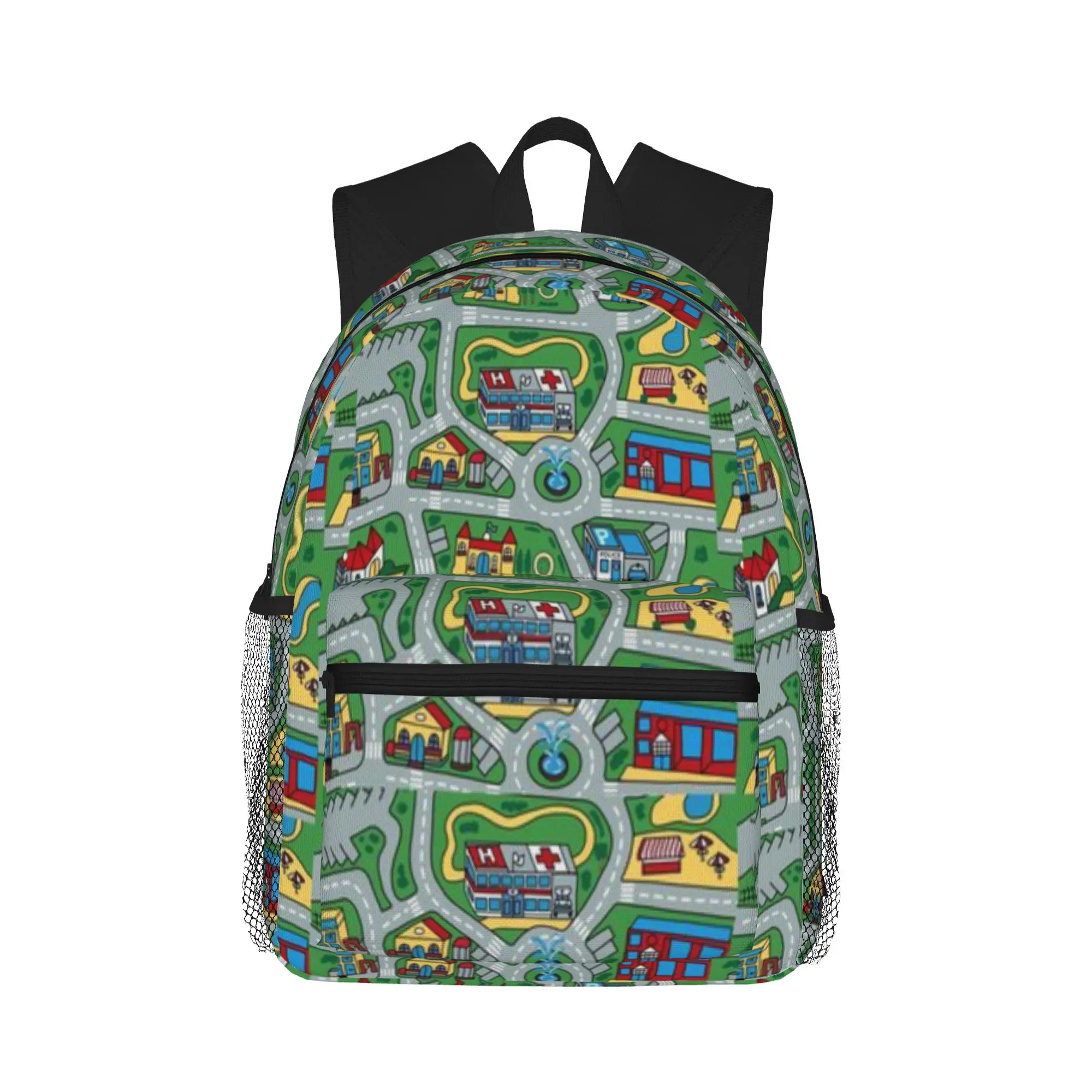 

Car City Carpet Road Rug 90s Nostalgic Toy Casual Backpack for Students and Adults Backpacks