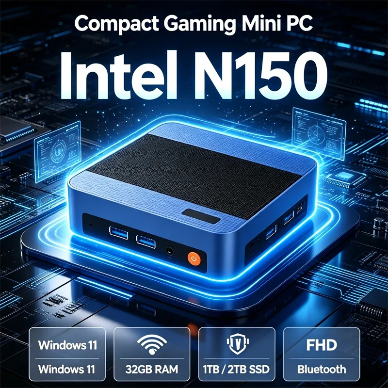 2026 Gaming Mini PC Intel Core N150 Windows 11 16GB RAM 1TB SSD WiFi6 BT5.2 Desktop Mini Computer For Gaming Office