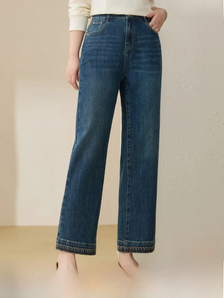 

Slim Straight Jeans High Waist Cotton Polyester Blend Spring New Sle for plus Size Women Commute Sle Casual Comfortable