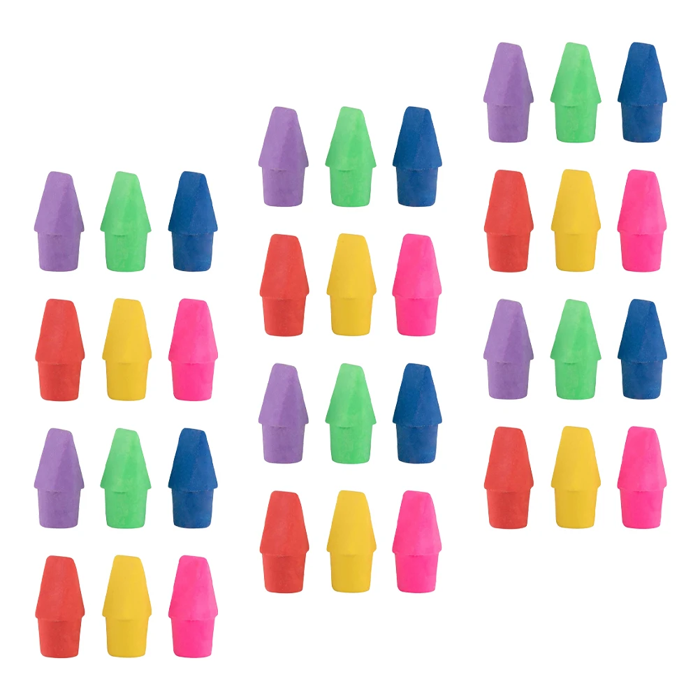 

50pcs Pencil Protectors Eraser Caps Adorable Students Pencil Extenders Supplies Lightweight Gift for Friends