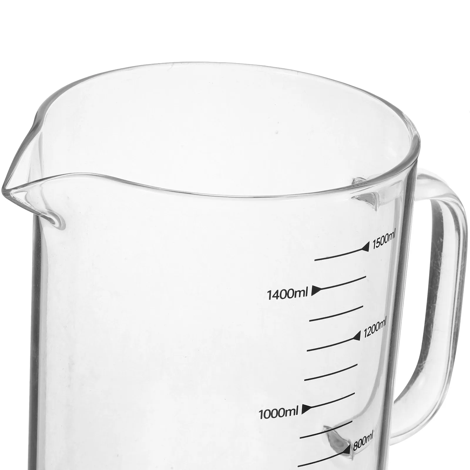 1500Ml Heavy Duty Glass Measuring Cup with Graduated Scale Ergonomic Handle and Spout for Coffee Shops Hotels Offices