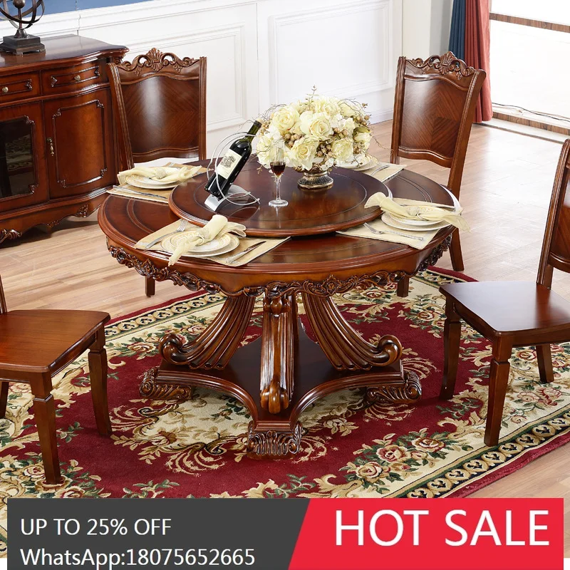 

SGF In Stock European Style Luxury Dining Table and Chair Set High-End Dining Round Table