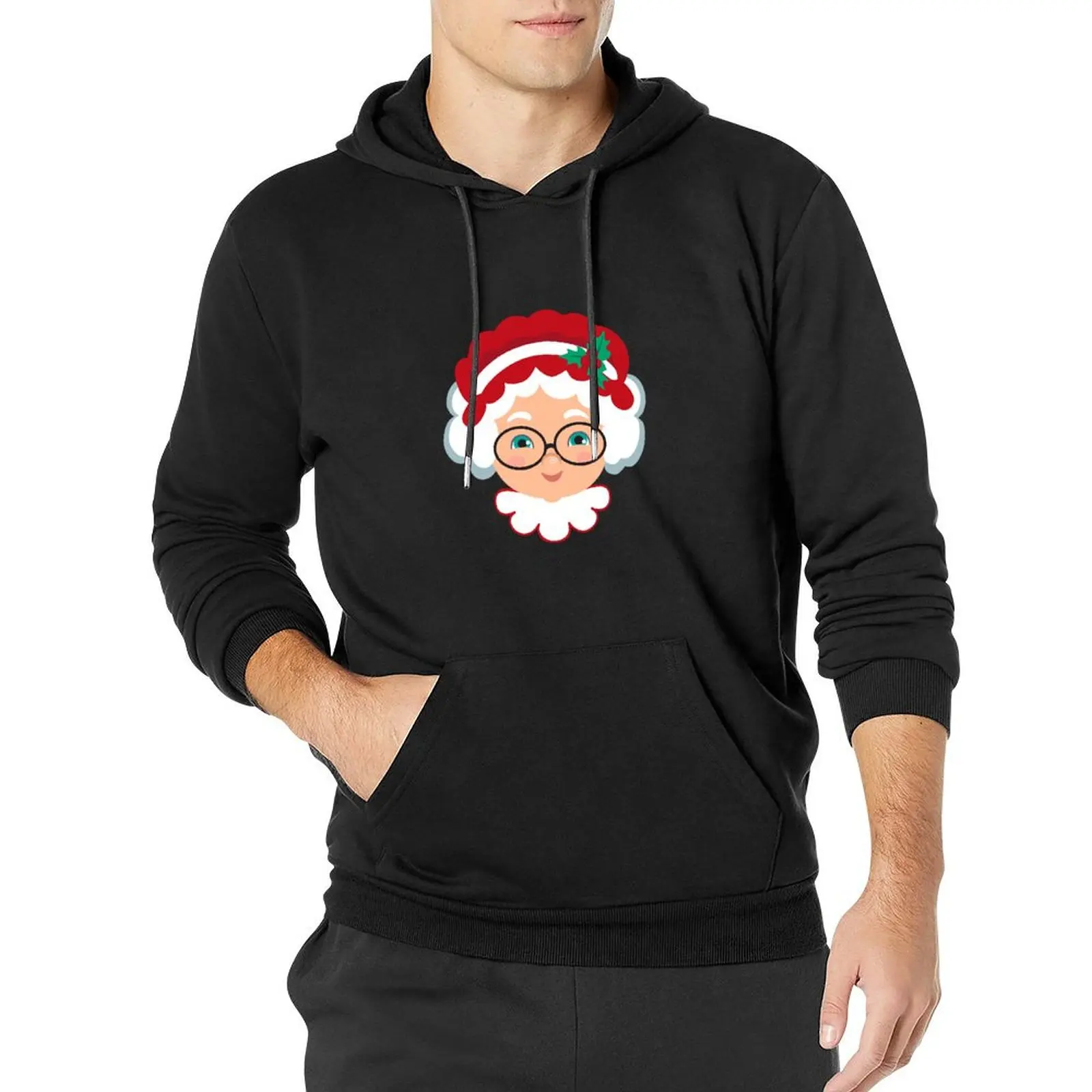 

Mrs Claus Face. Christmas Mrs Santa Claus Pullover Hoodie mens clothing fashion men aesthetic clothing hoodie