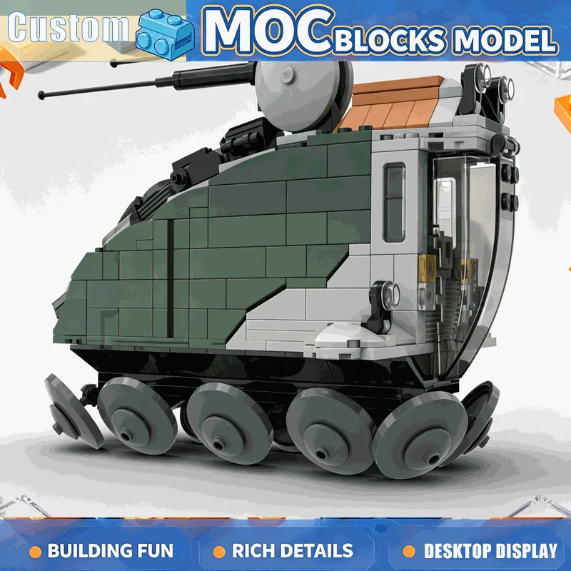 338PCS Green Futuristic Exploration  Building Blocks Science Fiction Vehicle Model Creative Assembly Toy Collection Decor