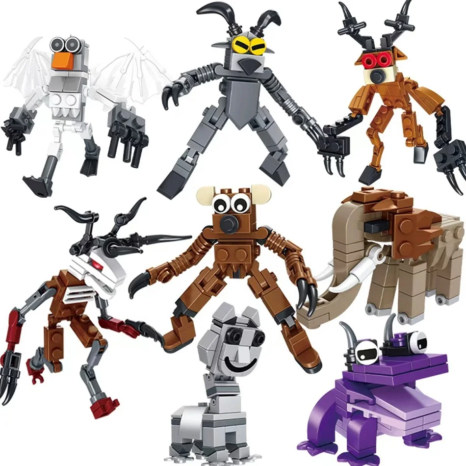 99 Nights in the Forest Monster Building Blocks, Deer Owl Goat Mammoth Action Figure Bricks, DIY Assembly Model Collectible Gift