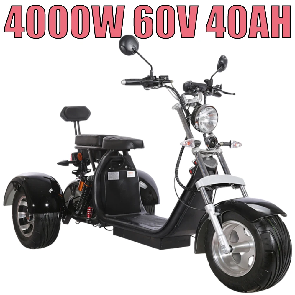 Electric Vehicle Full Suspension Mountain Off-road Ebike Electric Tricycle 10/12 Inch Tire Adult 3000W60V40AH Removable Battery
