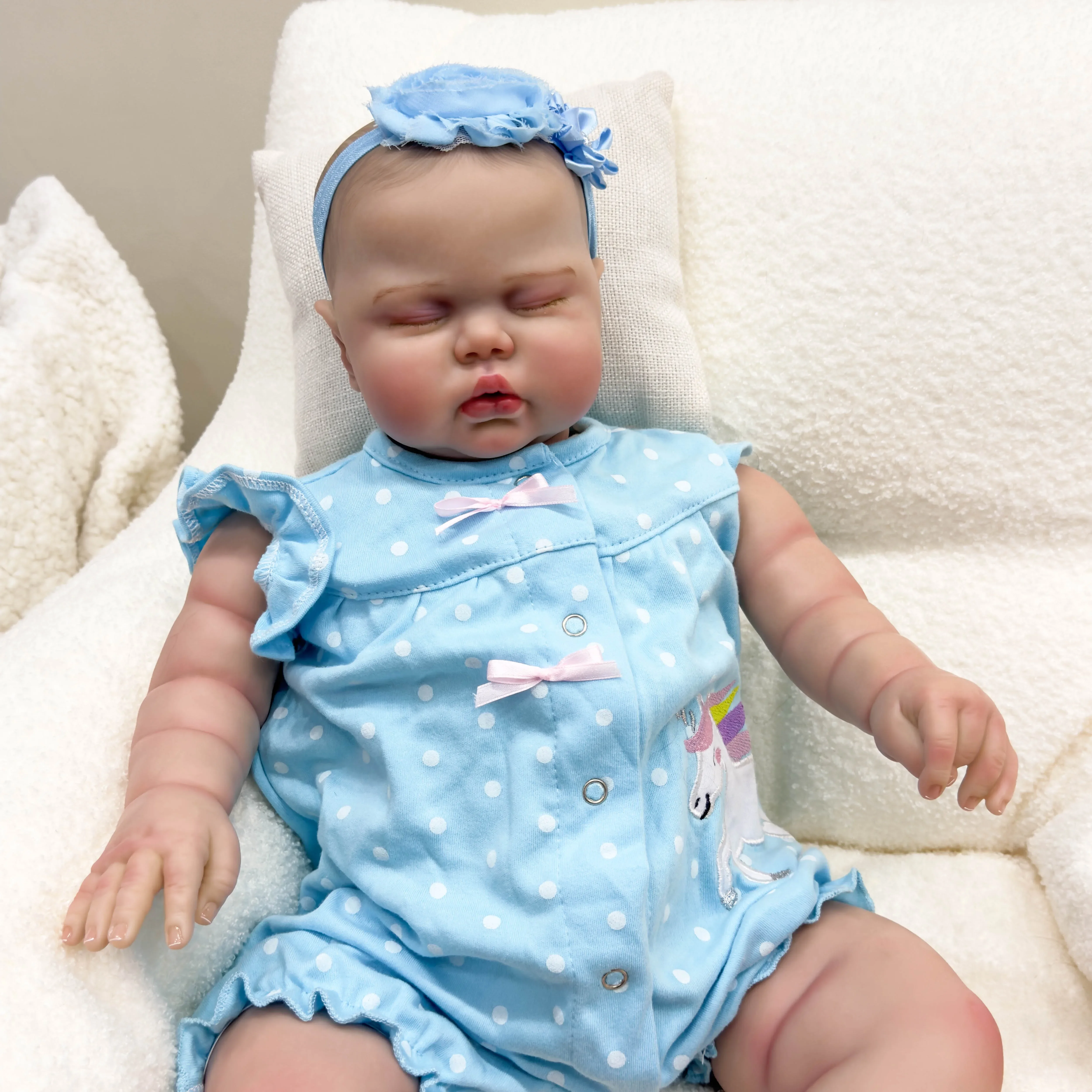 24-calowy śpiący Bebe Pickle Bardzo realistyczny Reborn maluch ręcznie malowany Hiar Przytulna lalka Baby Baby