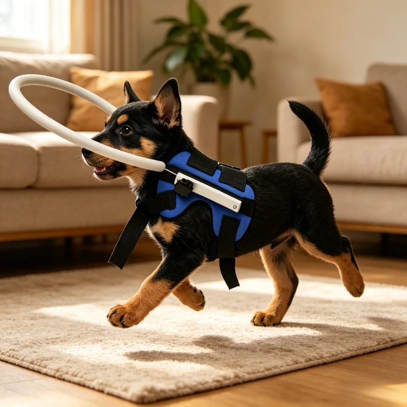 Blind Dog Halo Anti Collision Ring Adjustable Angle Reflective Waterproof Safety Harness for Visually Impaired Small Medium Dogs