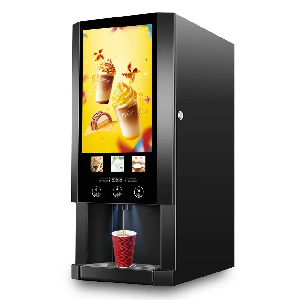 Economical Milk Tea Vending Machine Desktop 3 Hot Flavors Instant Coffee Machine Commercial Use