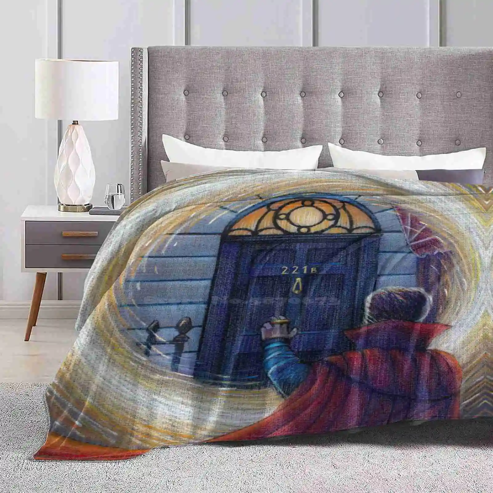 Sherlock Strange Four Seasons Comfortable Warm Soft Throw Blanket Doctor Strange Benedict Fanart Crossover 221B Magic Deduction