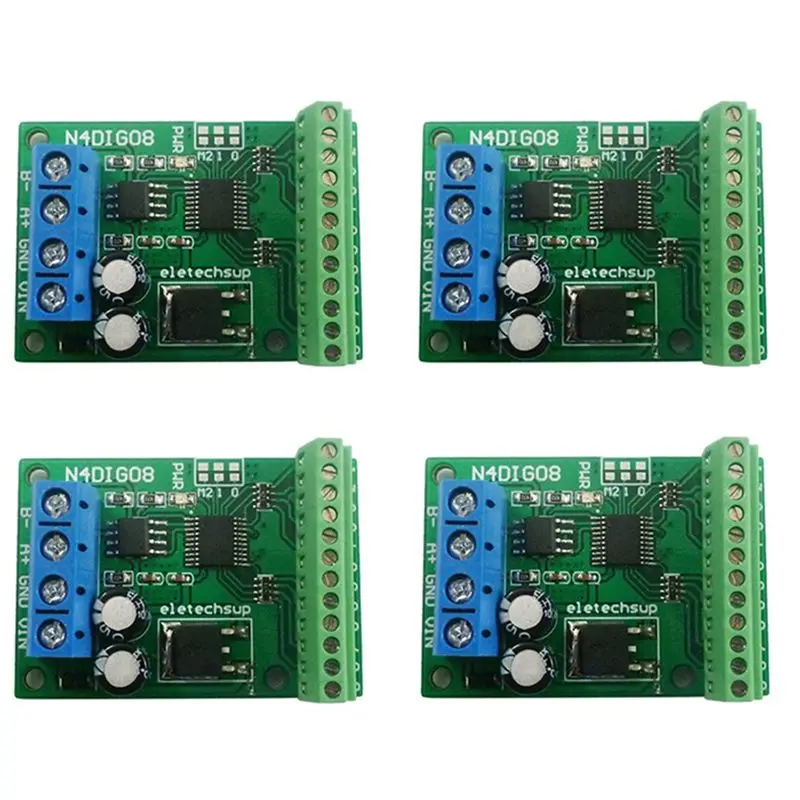4X 8Ch Input/Output Digital Switch TTL Lvttl CMOS RS485 IO Control Module Modbus Rtu Board (With Terminal)-AT64