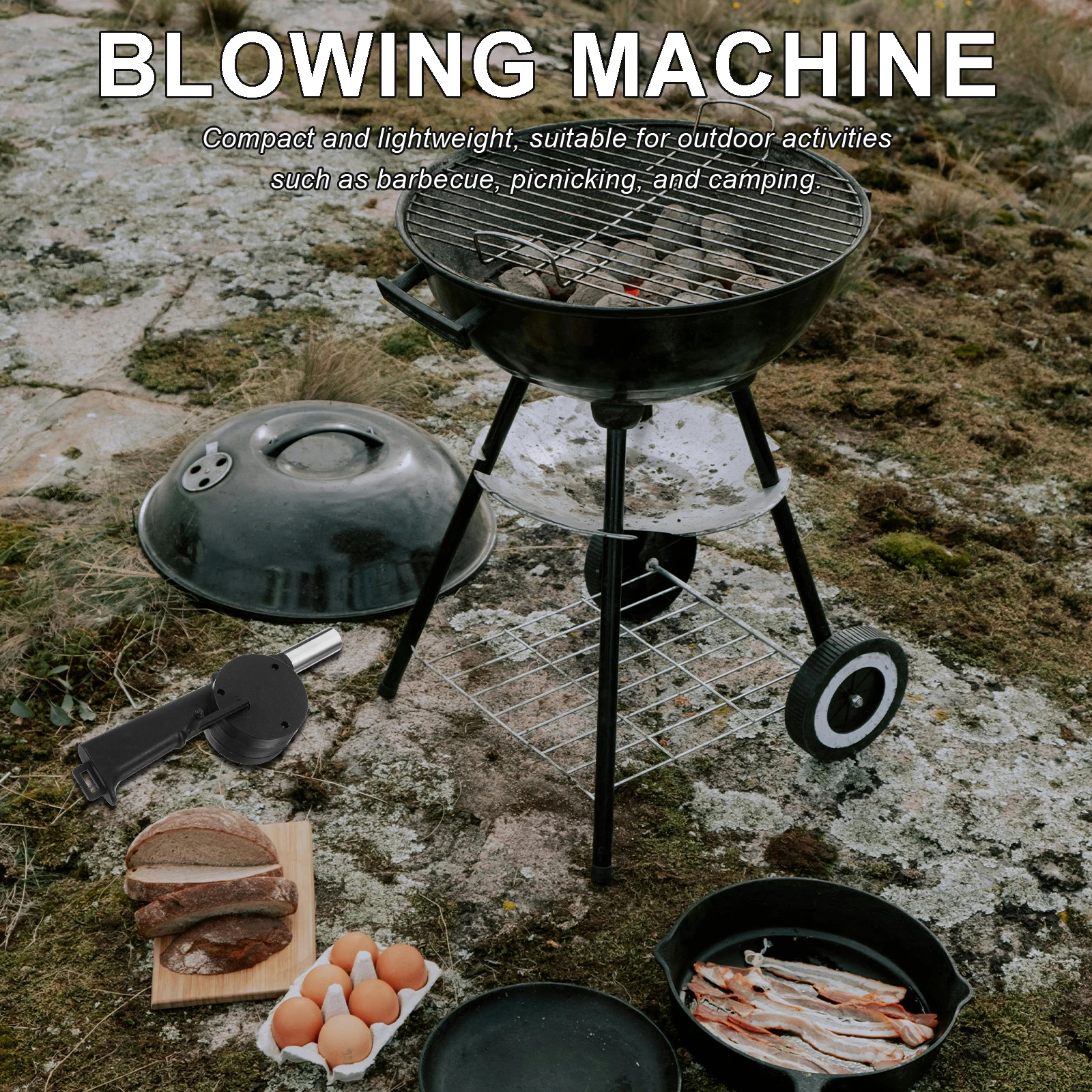 

Barbecue Fire Blower for Fireplace Campfire Picnic Charcoal Grills Fan Air Crank Bbq