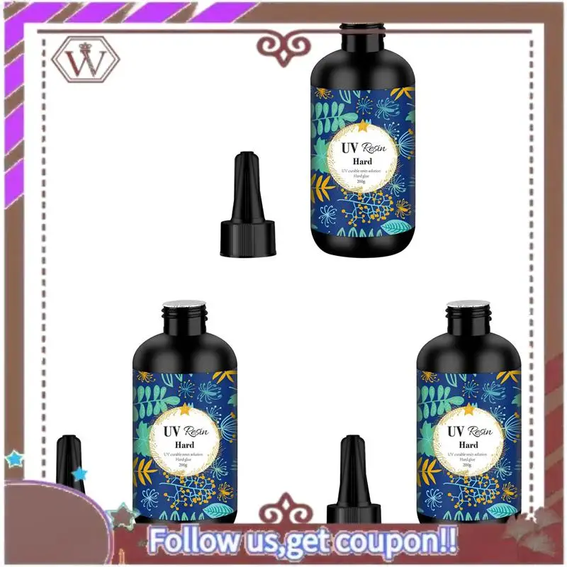 

A95D-3X UV Resin 200G Transparent Ultraviolet Curing Clear Hard Type Resin, Solar Cure Resin For DIY UV Resin Jewelry Making