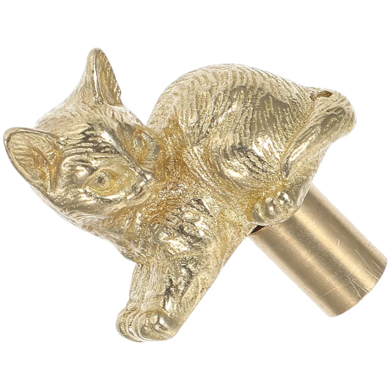 2Pcs Cat Door Knobs Brass Decorative Cabinet Handles Animal Shaped Drawer Pulls for Closet Dresser Mangosteen Style