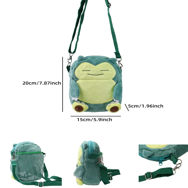 Gengar Mimikyu Snorlax Rowlet Lucario Charmander Plüsch Rucksack Pokemon Anime Schulter Tasche Puppe Spielzeug