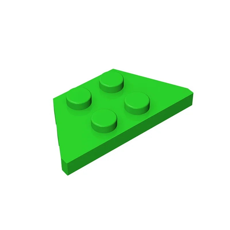 Gobricks 1 buah pelat Wedge MOC 2x4 bata kompatibel dengan 51739 Model blok bangunan bagian anak perakitan mainan Puzzle hadiah