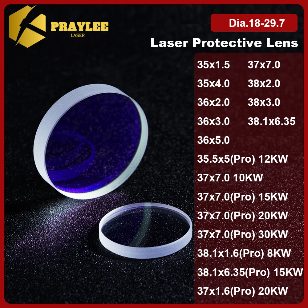 

Laser Cutiing Protective Lens 37x1.6 37x7 38.1x1.6 Laser Protection Windows for BOCI Raytools Precitec Bodor Laser Machine