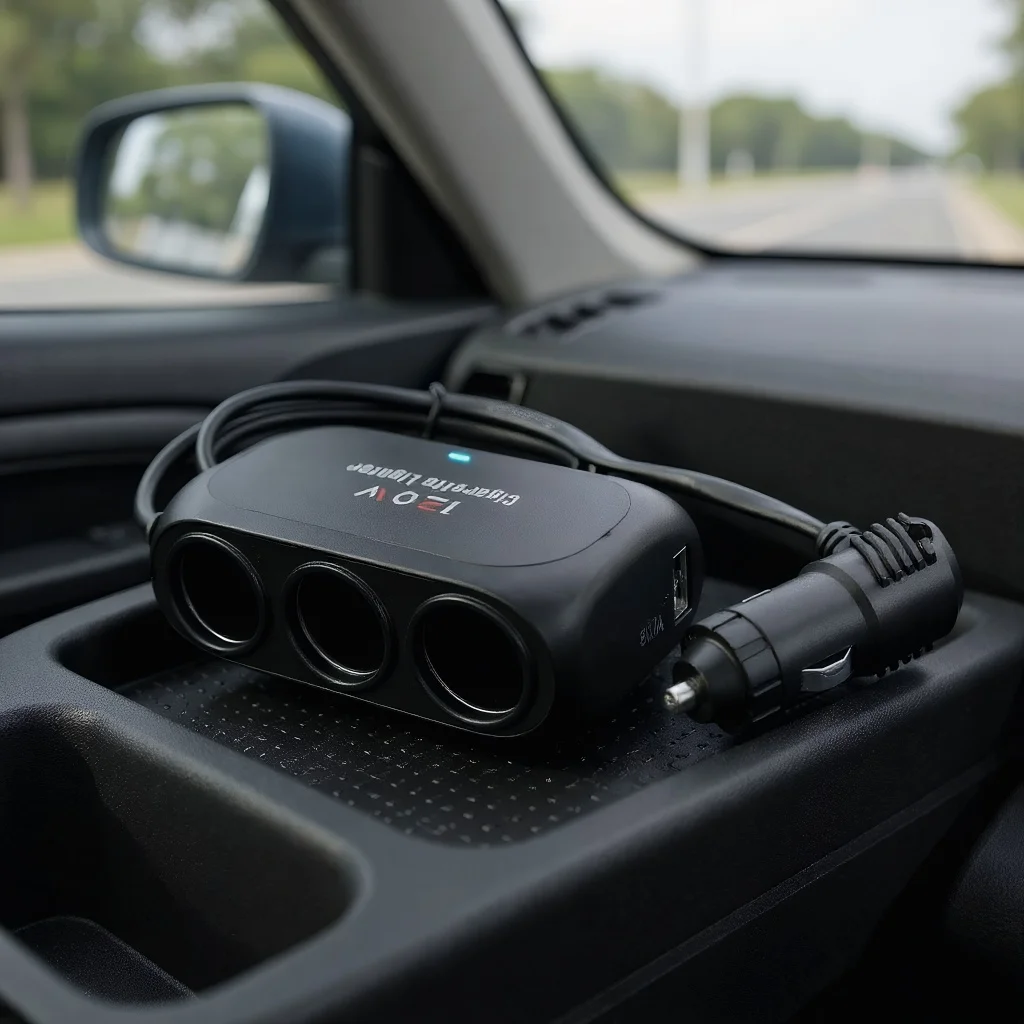 

3-портовый разветвитель автомобильного прикуривателя с быстрой зарядкой через USB и двумя светодиодами для автомобилей 12 В/24 В