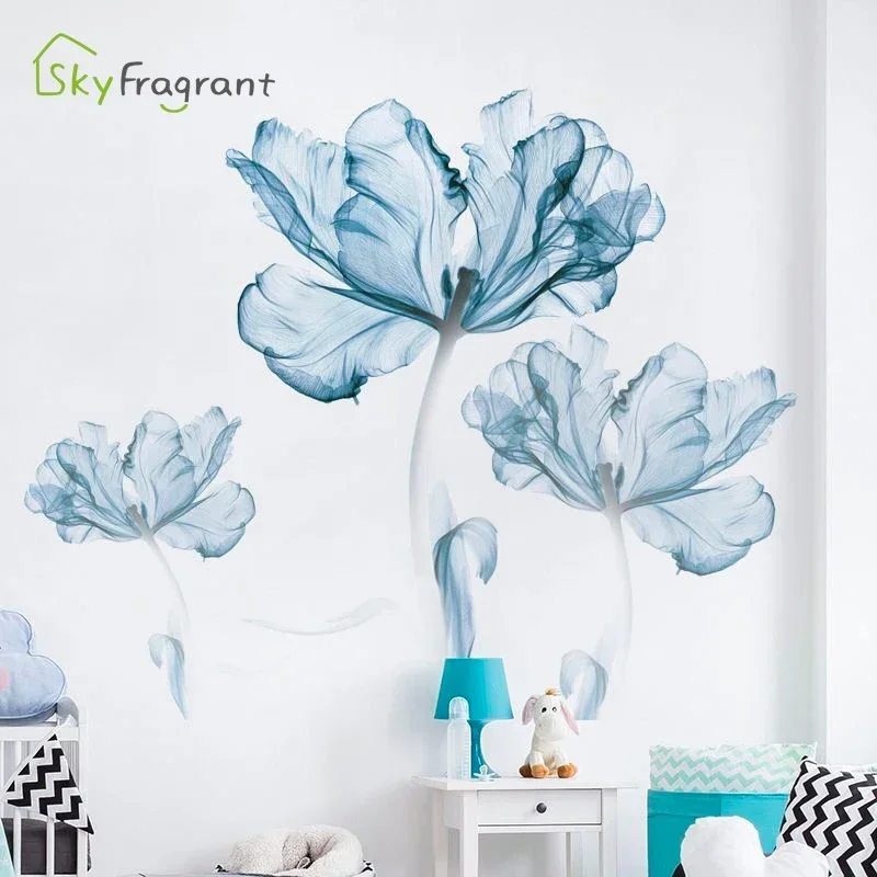 Creative Warm Wall Stickers Nordic Flower Self-adhesive Stickers Bedroom Living Room Decoration House Decoration Wall Decor