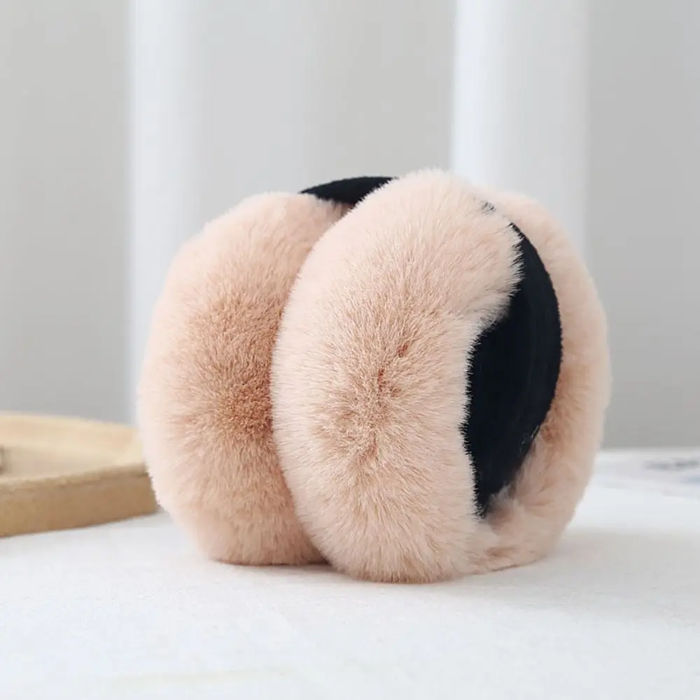 Fuzzy Adjustable Faux Fur Earmuffs Thermal Lining Foldable Fluffy Ear Covers Soft Ear Warmers Cold Weather
