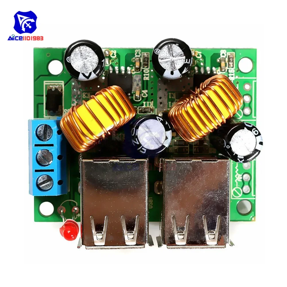 4 Four USB Port A5268 Step Down Power Supply Converter Board Module DC 12V 24V 40V to 5V 5A For MP3/MP4 Phone Car Equipment