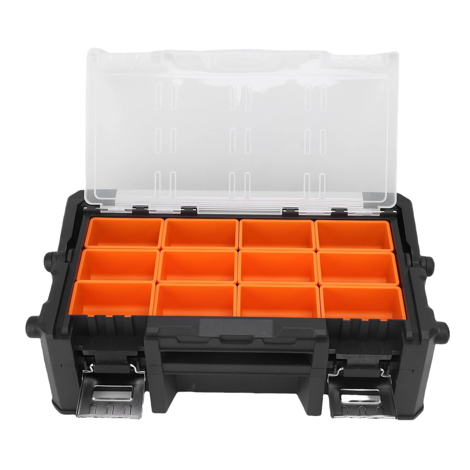 Small Parts Organizer 2 Layer 18 Compartments Multi Functional Electronic Tool Box for Screws Nuts Bolts Drill Bits Wire Termina